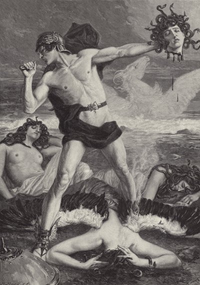 Perseus schlägt der Medusa den Kopf ab von Eduard Kaempffer