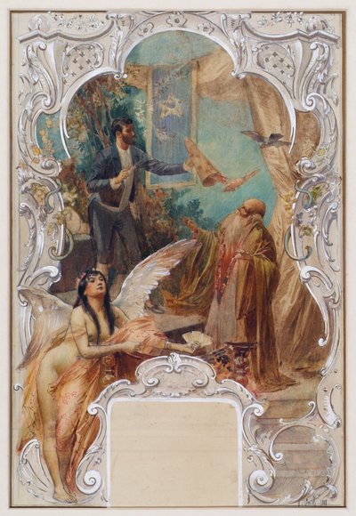 Taschenspieler (Entwurf für ein Wandgemälde im Varieté Ronacher, Wien) von Eduard Veith