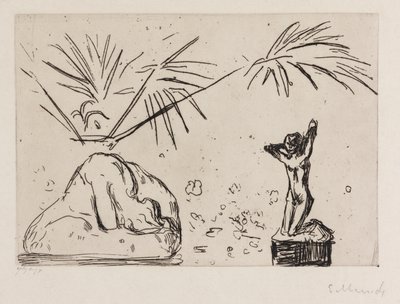 Interieur mit Skulpturen von Edvard Munch