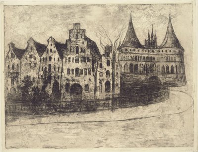 Lübeck (Das Holstentor) von Edvard Munch