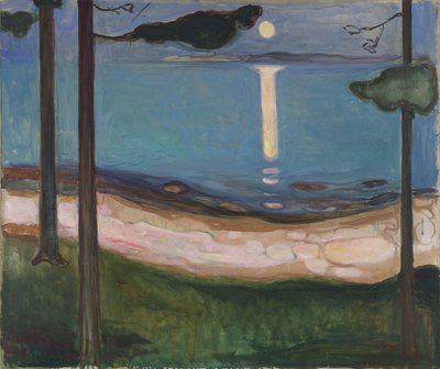 Mondlicht Nordische Landschaft. Gemälde von Edvard Munch (1863-1944), 1895 von Edvard Munch
