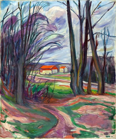 Landschaft in Skøyen (Oslo, Norwegen) von Edvard Munch