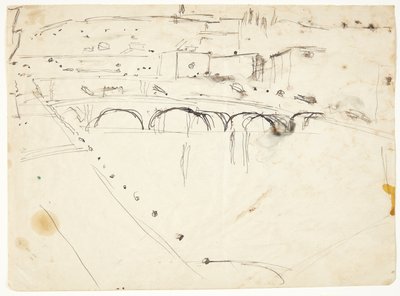 Aussicht von einem Fenster bei Lungarno über den Fluss in Richtung Santo Spirito und San Miniato-Höhen, Florenz von Edvard Weie