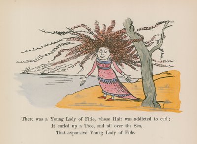 Es war eine junge Dame aus Firle, deren Haar zum Locken neigte von Edward (after) Lear