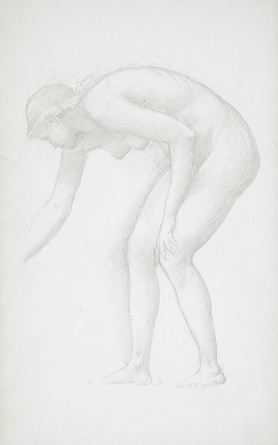 Sich bückender weiblicher Akt von Edward Burne-Jones