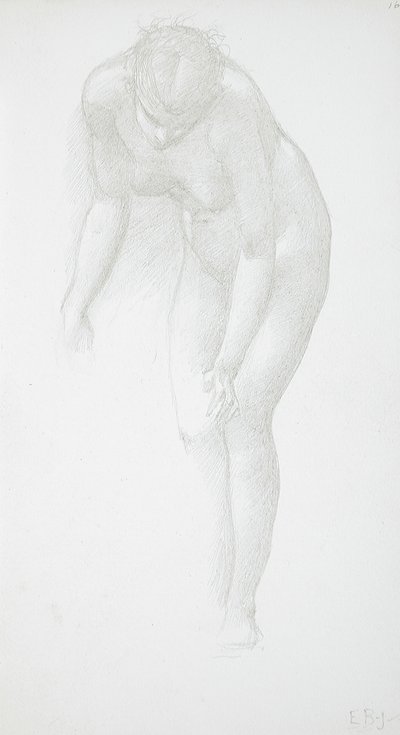 Sich biegender weiblicher Akt von Edward Burne-Jones