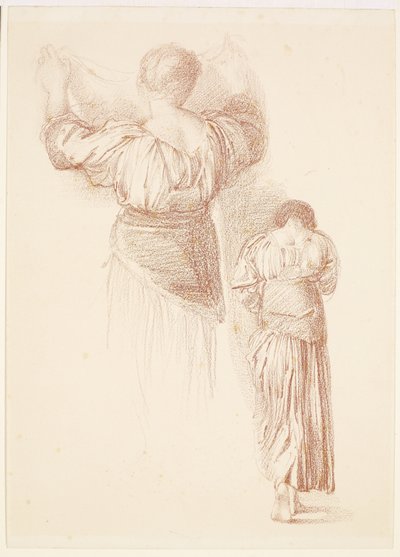 Studien von weiblichen Draperien, von hinten gesehen von Edward Burne-Jones