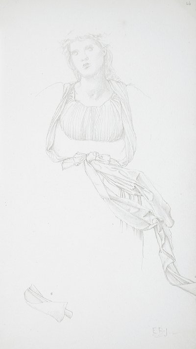 Studie eines weiblichen Torsos und Draperie von Edward Burne-Jones
