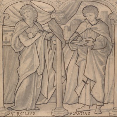 Vorbereitender Entwurf für ein Buntglasfenster, Virgil und Horace von Edward Burne-Jones