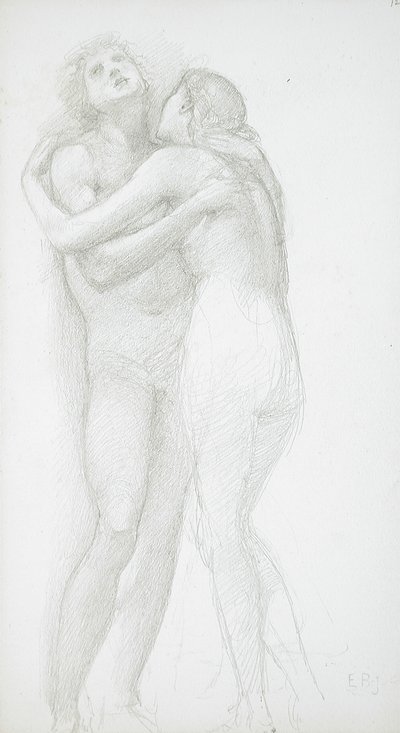 Zwei umarmende Nackte von Edward Burne-Jones