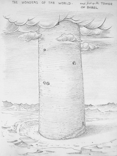 Die Wunder der Welt - Der Turm von Babel von Edward Coley Burne Jones