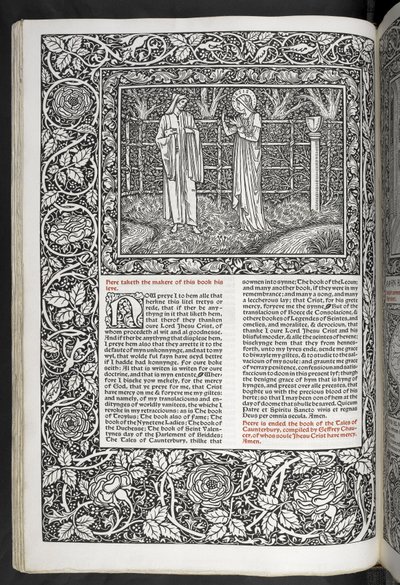 Die Werke von Geoffrey Chaucer, neu gedruckt mit Bildern von Sir Edward Burne-Jones von Edward Coley Burne Jones