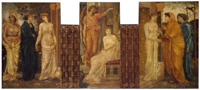 Amor und Psyche - Palace Green Wandgemälde - Psyches Schwestern besuchen sie im Haus des Amor von Edward Burne Jones