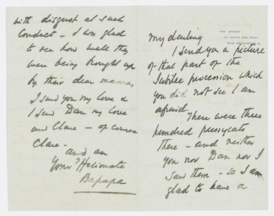 Brief an die Enkelin des Künstlers Angela Thirkell von Edward Burne Jones