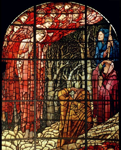 Die Geburt Christi Fenster (Detail), Die Hirten von Edward Burne Jones