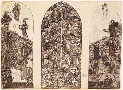 Der Baum Jesse, Entwurf für ein Buntglasfenster in der Waltham Abbey, hergestellt von Powell & Co., 1860 von Edward Burne Jones