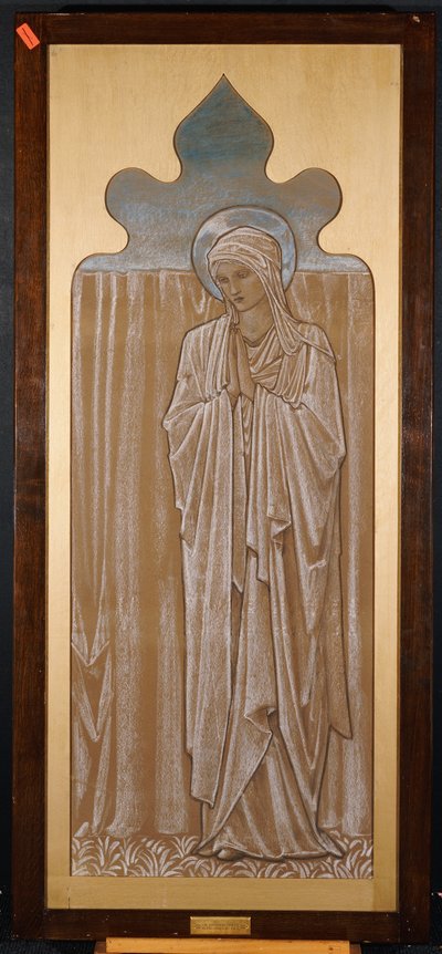 Die Jungfrau Maria: Entwurf für ein Glasfenster in Ashton-under-Lyne, ca. 1892 von Edward Burne Jones