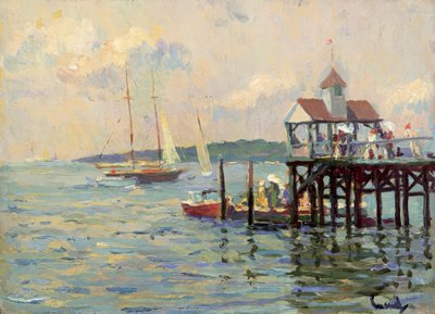 Bootssteg am See von Edward Cucuel