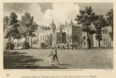 Strawberry Hill, Twickenham, London, der Sitz des Ehrenwerten Horace Walpole von Edward Dayes