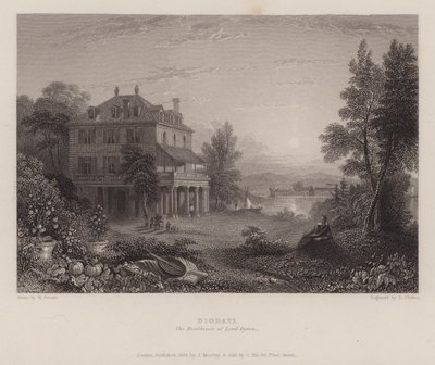 Villa Diodati, die Residenz von Lord Byron (Gravur) von Edward Francis (after) Finden