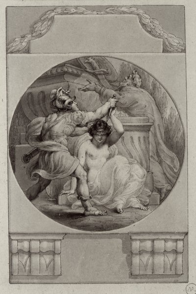 Krieger opfert eine junge Frau von Edward Francis Burney