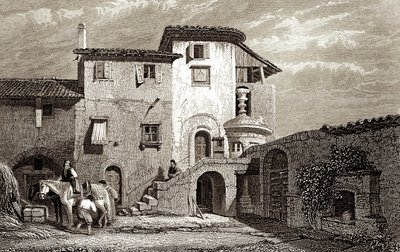 Residenz von Lord Byron 1811 von Edward Francis Finden