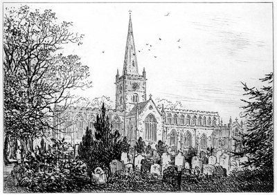 Stratford-Kirche von Norden gesehen, Stratford-upon-Avon, Warwickshire, 1885 von Edward Hull