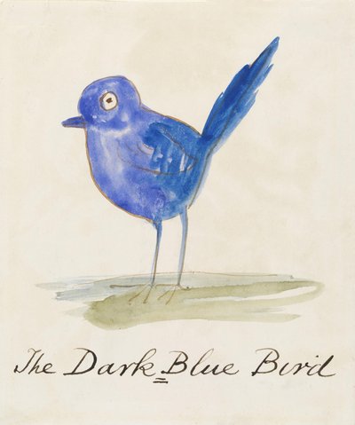 Der dunkelblaue Vogel, aus Sechzehn Zeichnungen von komischen Vögeln von Edward Lear