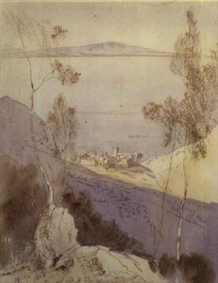 Das Kloster Esphigmenou von Edward Lear