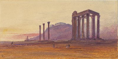 Der Tempel des Olympischen Zeus, Griechenland von Edward Lear