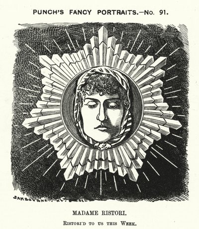 Karikatur: Adelaide Ristori, italienische Schauspielerin (Gravur) von Edward Linley (after) Sambourne