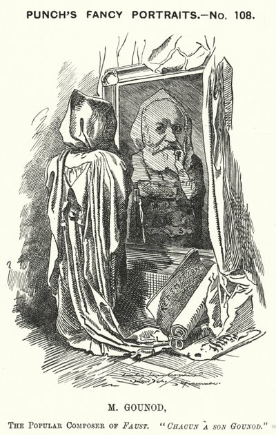 Punch-Karikatur: Charles Gounod, französischer Komponist (Stich) von Edward Linley (after) Sambourne