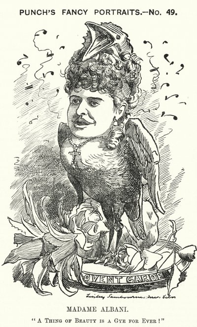 Punch-Karikatur: Emma Albani, kanadische Opernsängerin (Stich) von Edward Linley (after) Sambourne