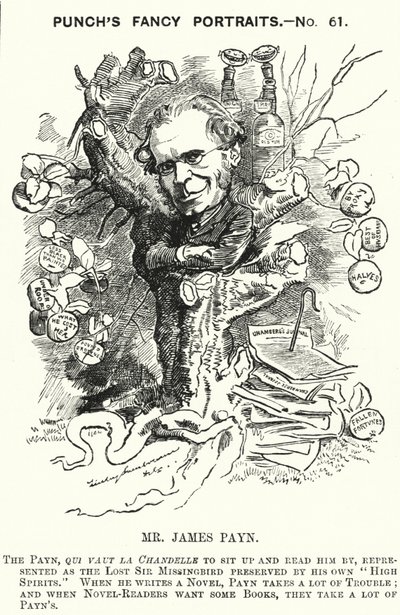 Punch-Karikatur: James Payn, englischer Romanautor von Edward Linley (after) Sambourne