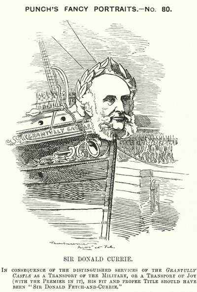 Karikatur: Sir Donald Currie, schottischer Reeder, Politiker und Philanthrop (Gravur) von Edward Linley (after) Sambourne