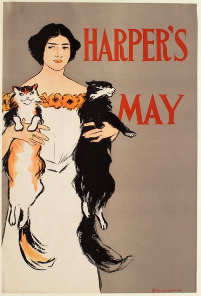 Mädchen mit zwei Katzen, May Harper
