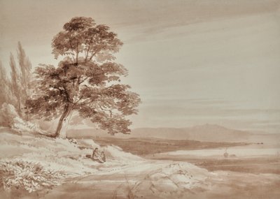 Landschaft mit Figuren und Baum von Edward Pretty