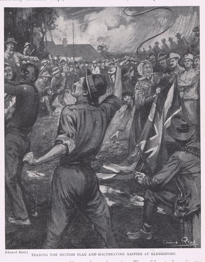 Das Herunterreißen der britischen Flagge und Misshandlung von Kaffern in Klerksdorp von Edward Read