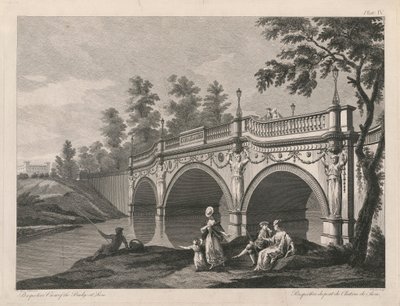 Perspektivische Ansicht der Brücke in Sion von Edward Rooker