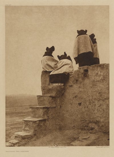 Die Tänzer beobachten von Edward S. Curtis