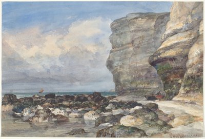 Der felsige Strand und die Klippen bei Fécamp von Edward William Cooke