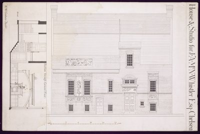Entwurf für Haus und Studio für J.A.M. Whistler Esq, Chelsea, ca. 1877-78 von Edward William Godwin