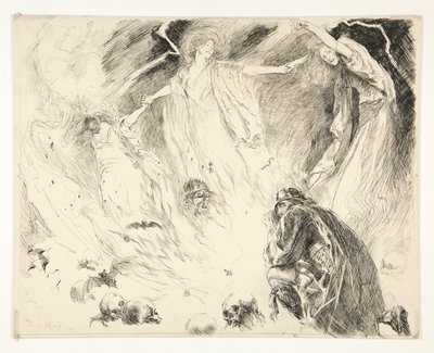 Erste Erscheinung: Macbeth! Macbeth! Macbeth! hüte dich vor Macduff., Akt IV, Szene 1, Macbeth von Edwin Austin Abbey