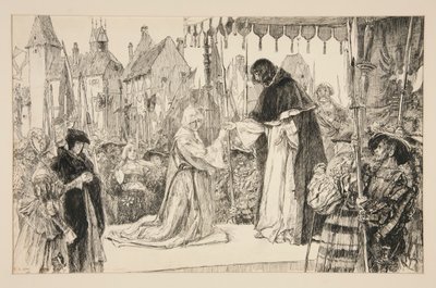 Isabella und der Herzog - Akt V, Szene I, Maß für Maß von Edwin Austin Abbey