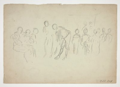 Skizze einer Menschenmenge - nicht identifizierte Illustration von Edwin Austin Abbey