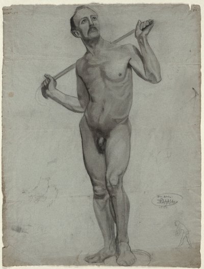 Skizze eines männlichen Aktes (Studienzeichnung) von Edwin Austin Abbey