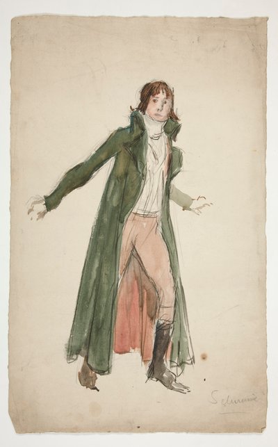 Skizze eines jungen Mannes - Studie für eine Theaterillustration? von Edwin Austin Abbey