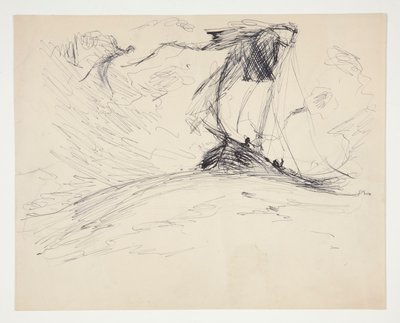 Studie für Die Suche nach dem Heiligen Gral (Serie von fünfzehn Gemälden für die Boston Public Library, abgeschlossen 1901) von Edwin Austin Abbey