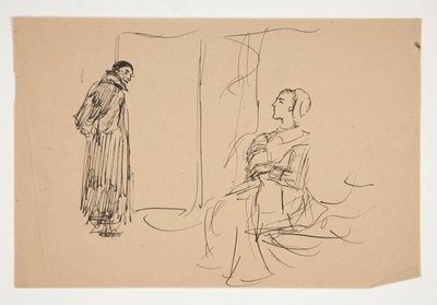 Studie für Der scharlachrote Buchstabe von Edwin Austin Abbey