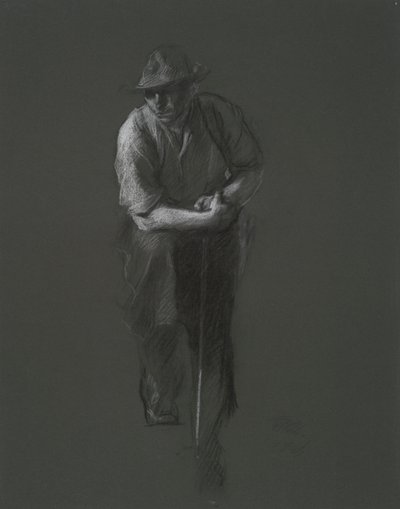 Studie für die Figur eines Arbeiters(?) von Edwin Austin Abbey